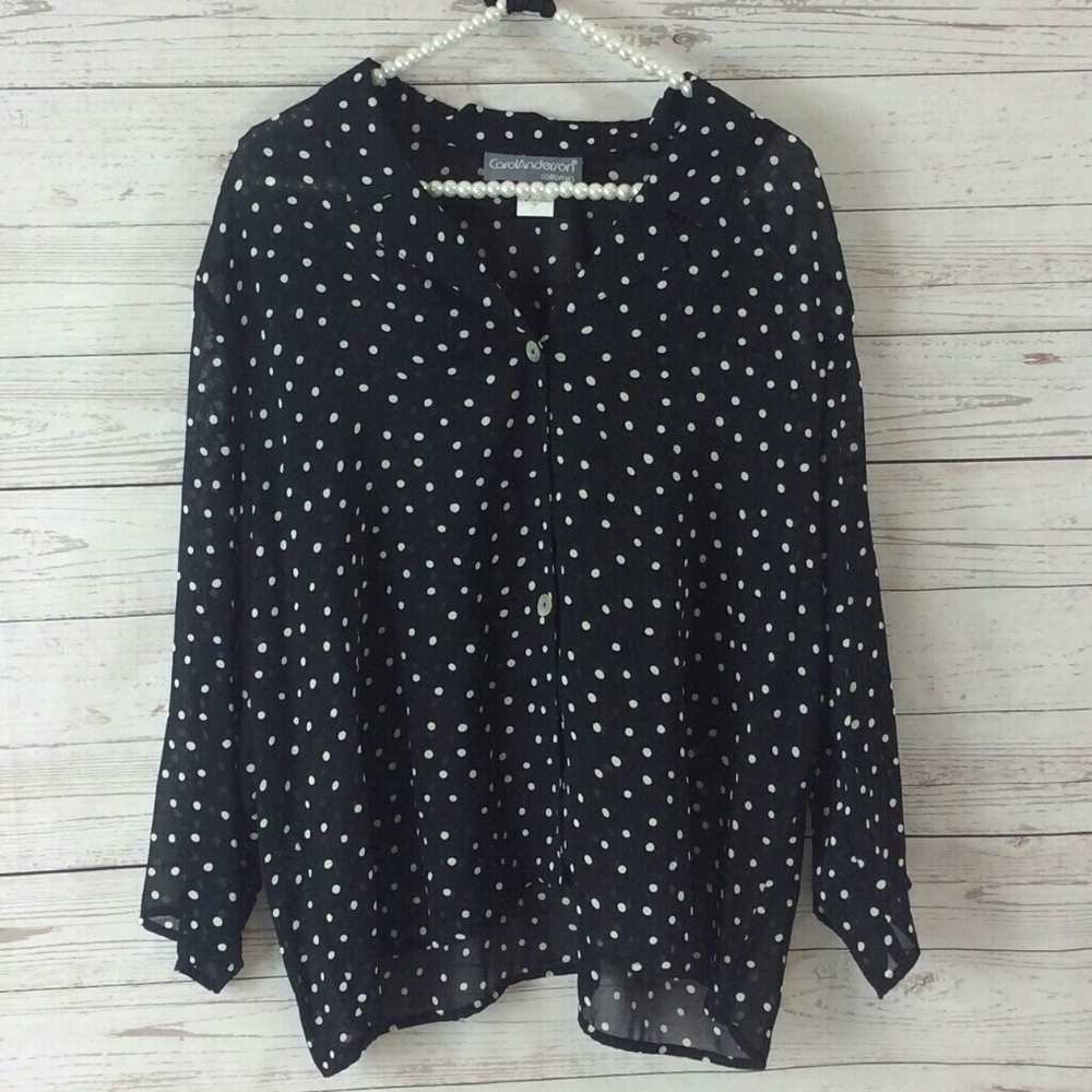 {Carol Anderson} Black pokey dot blouse